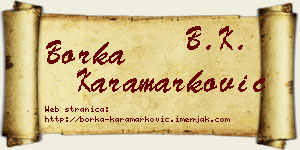 Borka Karamarković vizit kartica